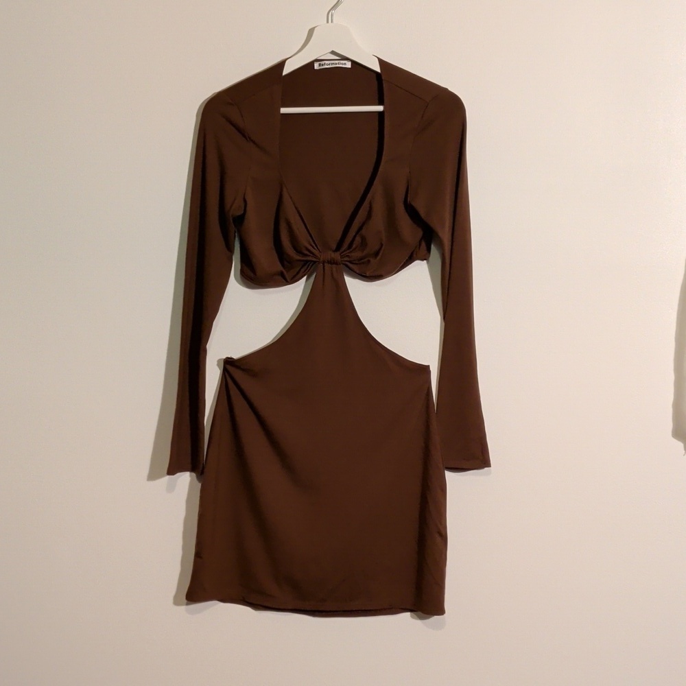 REFORMATION hale dress in brown - size medium - Picture 3 of 10